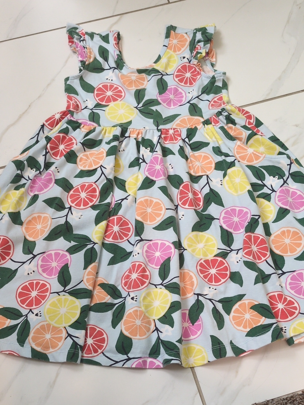 Hanna Andersson Citrus Print Sundress - Green, Pink, Yellow, Orange